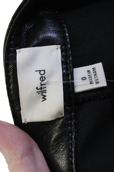 Wilfred Women Cropped Biker Pants Black Polyurethane Size 0