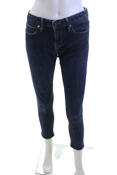 Levis Women Boyfriend Skinny Ankle Dark Blue Jeans Low Rise Size 25
