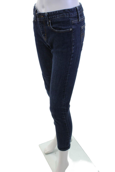 Levis Women Boyfriend Skinny Ankle Dark Blue Jeans Low Rise Size 25