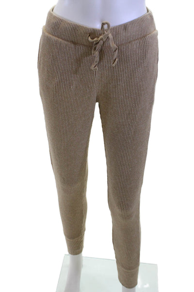 J Crew Women Striped Beige Jogger Pants Drawstring Size XS