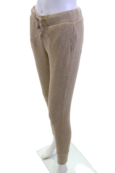 J Crew Women Striped Beige Jogger Pants Drawstring Size XS