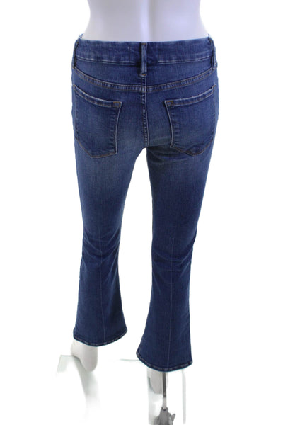 Frame Women Cropped Flared Dark Blue Jeans Size 27