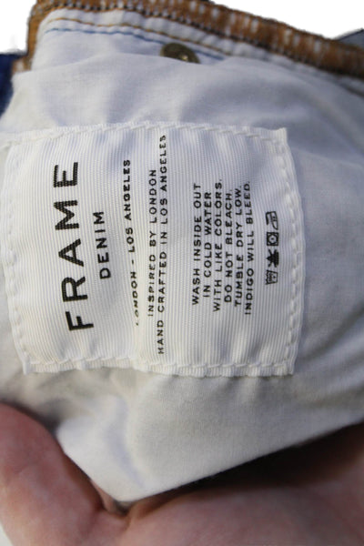 Frame Women Cropped Flared Dark Blue Jeans Size 27