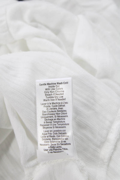 Nation LTD Women White V-Neck Short Sleeve Basic T-Shirt Size M