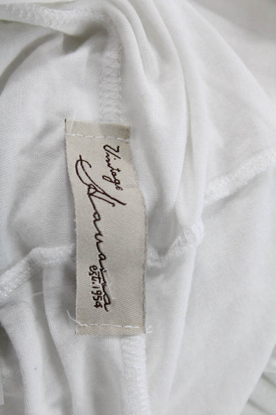 Vintage Havana Women Henley Hoodie White 3/4 Sleeve Zip Size M