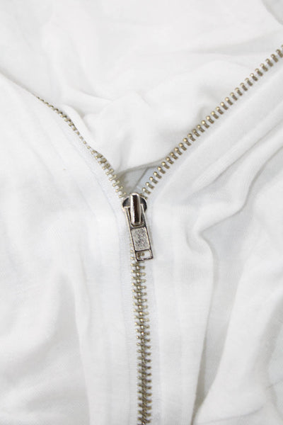 Vintage Havana Women Henley Hoodie White 3/4 Sleeve Zip Size M