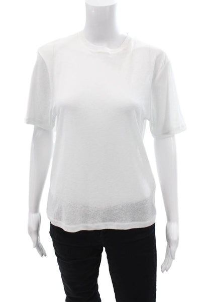 Topshop Women Basic Jersey T-Shirt White Crew Neck Short Sleeve Size 8