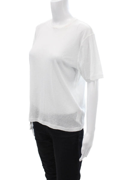 Topshop Women Basic Jersey T-Shirt White Crew Neck Short Sleeve Size 8
