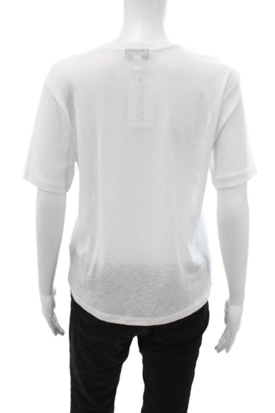 Topshop Women Basic Jersey T-Shirt White Crew Neck Short Sleeve Size 8