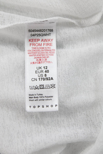 Topshop Women Basic Jersey T-Shirt White Crew Neck Short Sleeve Size 8