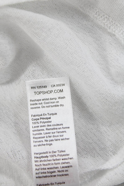 Topshop Women Basic Jersey T-Shirt White Crew Neck Short Sleeve Size 8