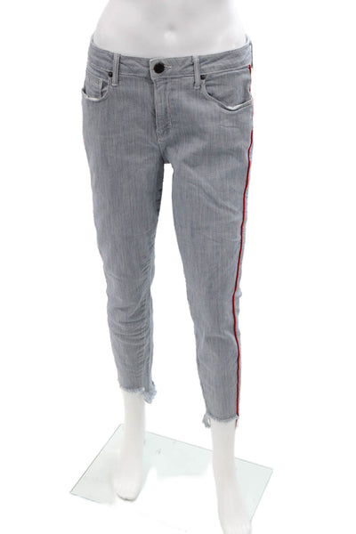 Parker Smith, Women Ankle Cropped Striped Gray Jeans Size 8