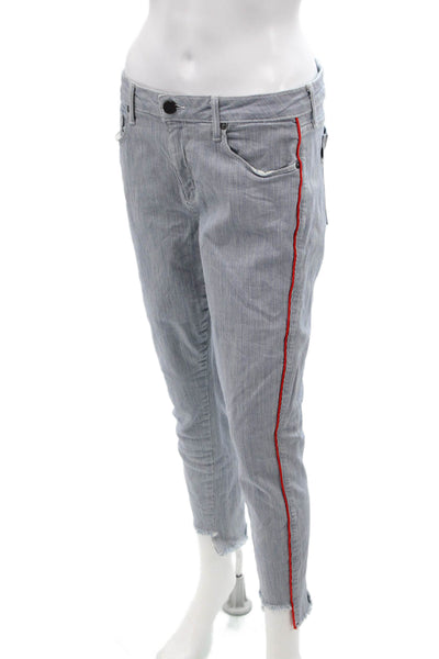 Parker Smith, Women Ankle Cropped Striped Gray Jeans Size 8