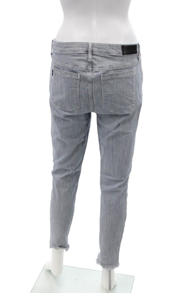 Parker Smith, Women Ankle Cropped Striped Gray Jeans Size 8