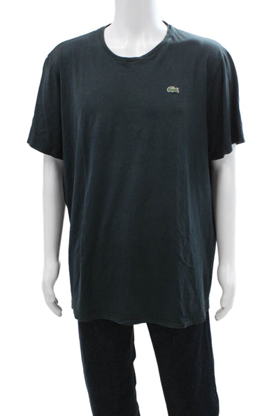 Lacoste Men Dark Blue Crew Neck Short Sleeve 100% Cotton T-Shirt Size M