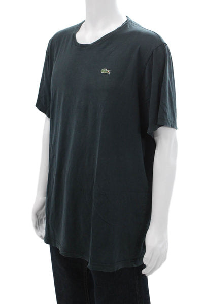 Lacoste Men Dark Blue Crew Neck Short Sleeve 100% Cotton T-Shirt Size M