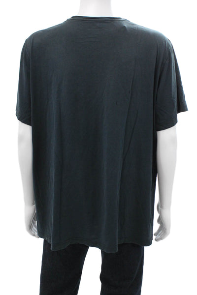 Lacoste Men Dark Blue Crew Neck Short Sleeve 100% Cotton T-Shirt Size M
