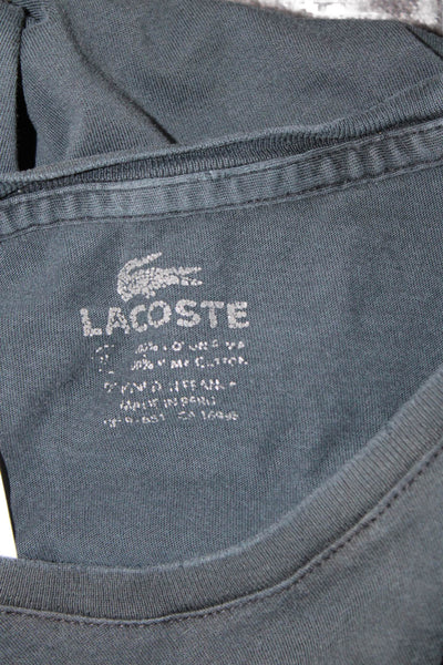 Lacoste Men Dark Blue Crew Neck Short Sleeve 100% Cotton T-Shirt Size M
