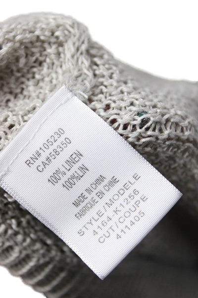 Joie Women Pullover Sweater Beige 100% Linen Crew Neck Long Sleeve Size S
