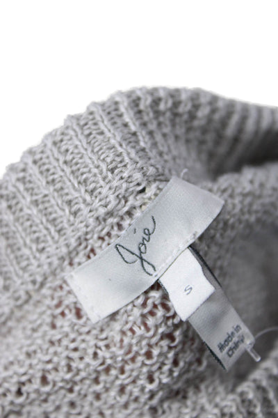 Joie Women Pullover Sweater Beige 100% Linen Crew Neck Long Sleeve Size S