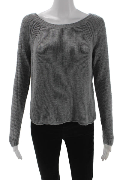 Michael Stars Women Pullover Sweater Gray Cotton Crewneck Longsleeve Size S
