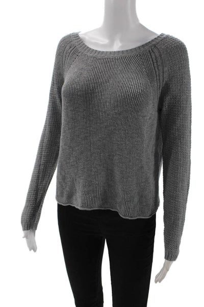 Michael Stars Women Pullover Sweater Gray Cotton Crewneck Longsleeve Size S