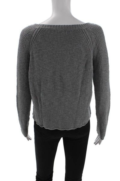Michael Stars Women Pullover Sweater Gray Cotton Crewneck Longsleeve Size S