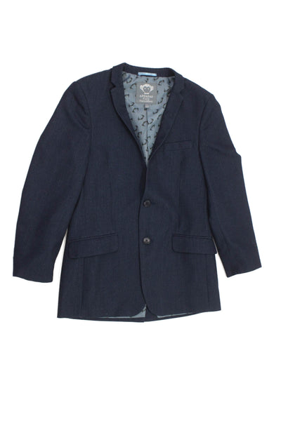 Appaman Childrens Boys Herringbone Print Blazer Navy Blue Size 14