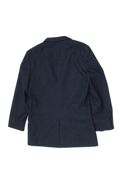 Appaman Childrens Boys Herringbone Print Blazer Navy Blue Size 14