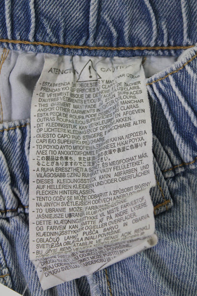 Zara Childrens Girls High Rise Wide Leg Cargo Jeans Blue Size 10