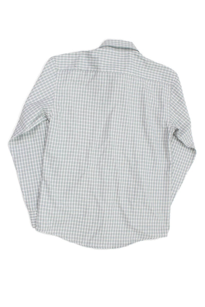 Leo & Zachary Childrens Boys Plaid Dress Shirt White Green Cotton Size 14