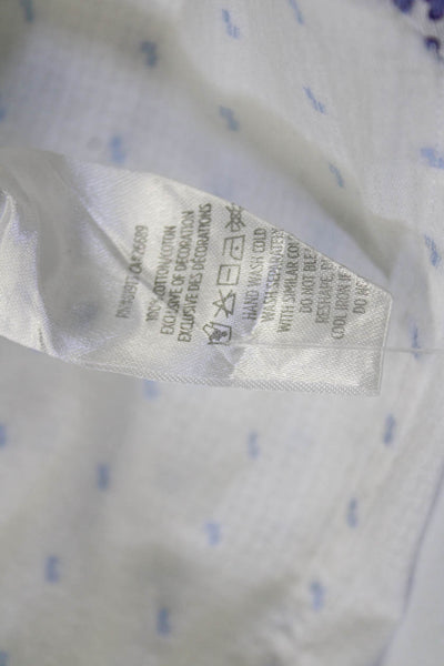 Robert Graham Childrens Boys Button Down Dress Shirt White Blue Size 14-16