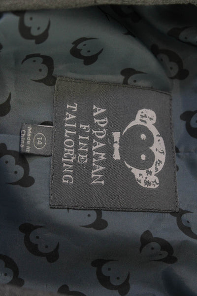 Appaman Childrens Boys Two Button Blazer Jacket Grey Size 14