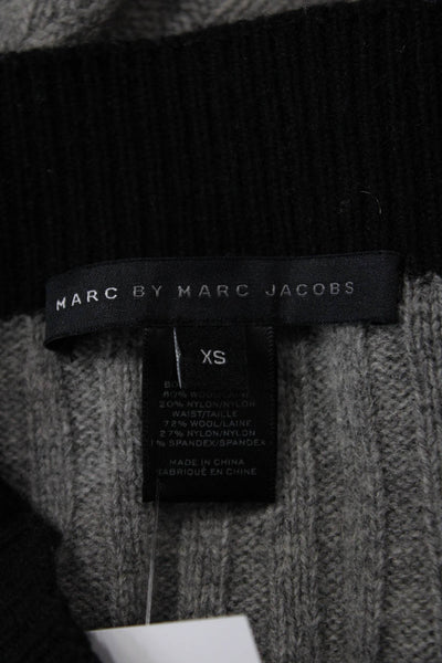 Marc By Marc Jacobs Women A-Line Mini Skirt Black Wool Nylon Size XS