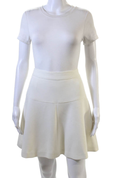 Banana Republic Women A-Line Skater Skirt White Knee Length Size 0