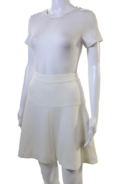 Banana Republic Women A-Line Skater Skirt White Knee Length Size 0