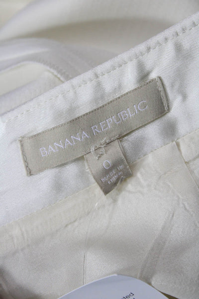 Banana Republic Women A-Line Skater Skirt White Knee Length Size 0