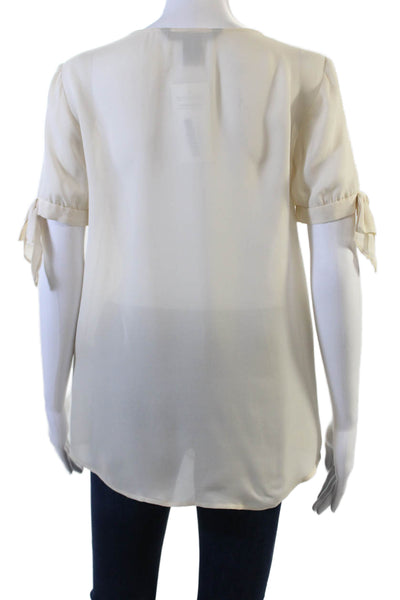 Marc By Marc Jacobs Women Silk Tunic Blouse Beige Button-Up Size XS
