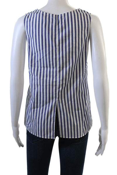 Rag & Bone Jean Women Tank Top Blue Cotton Striped V-Neck Sleeveless Size XS