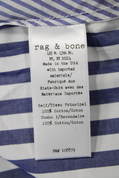 Rag & Bone Jean Women Tank Top Blue Cotton Striped V-Neck Sleeveless Size XS
