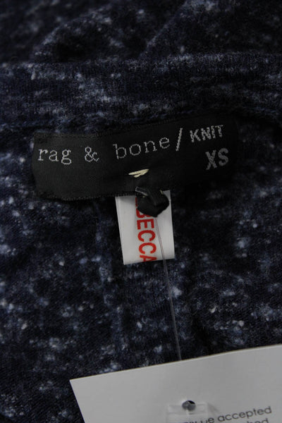 Rag & Bone, Women Dark Blue Round Neck Pullover Sweater Long Sleeve Size XS
