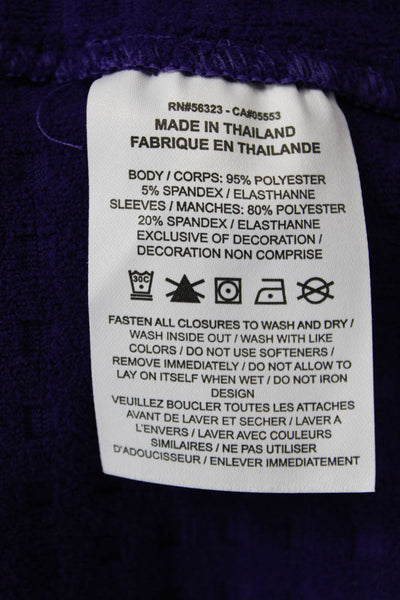 Nike Mens Long Sleeve Mock Neck Striped Purple Zip T-Shirt Size L