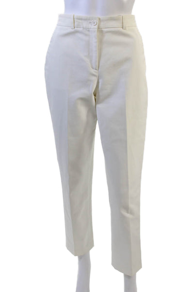 Michael Kors Collection Women White Cropped Ankle Dress Pants Size 4