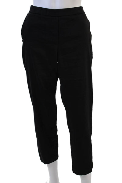 Theory Womens Cropped Ankle Pants Black Triacetate Polyester Size 6