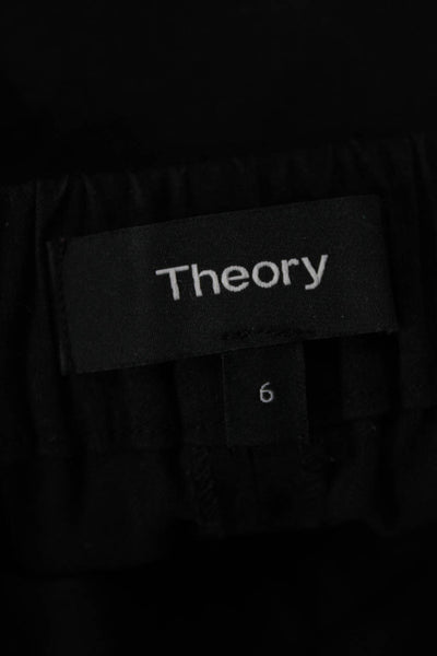 Theory Womens Cropped Ankle Pants Black Triacetate Polyester Size 6