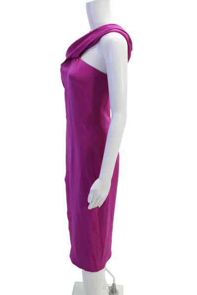 Cushnie Et Ochs Women Sheath Dress Purple Silk Sleeveless Knee-Length Size 6