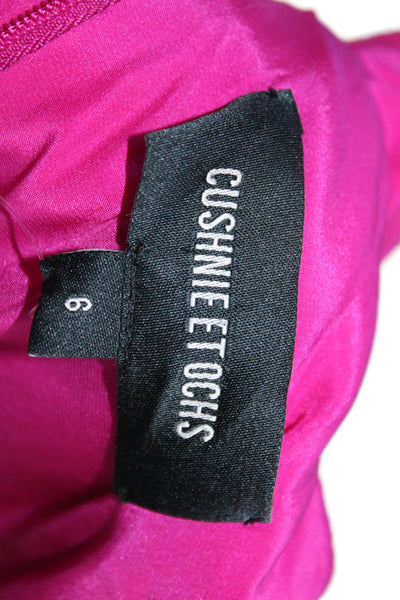 Cushnie Et Ochs Women Sheath Dress Purple Silk Sleeveless Knee-Length Size 6