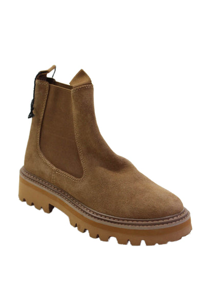 Dolce Vita Womens Slip On Block Heel Ankle Boots Brown Suede Size 5.5