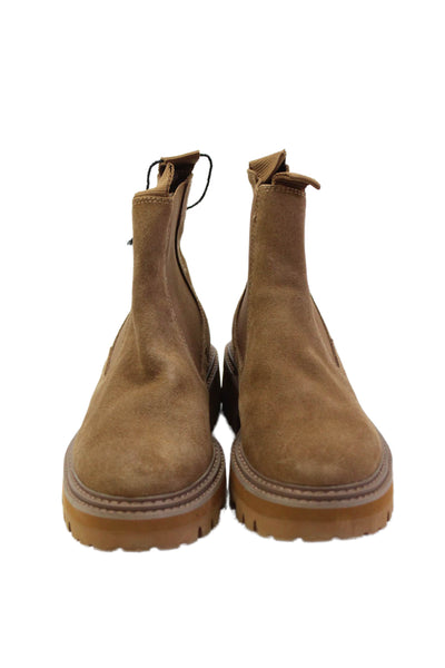 Dolce Vita Womens Slip On Block Heel Ankle Boots Brown Suede Size 5.5