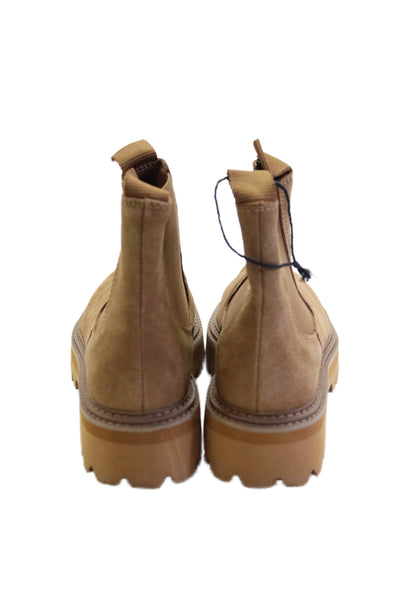 Dolce Vita Womens Slip On Block Heel Ankle Boots Brown Suede Size 5.5